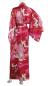 Preview: Kimono Seide Tsuru (Kranich) rot, lang